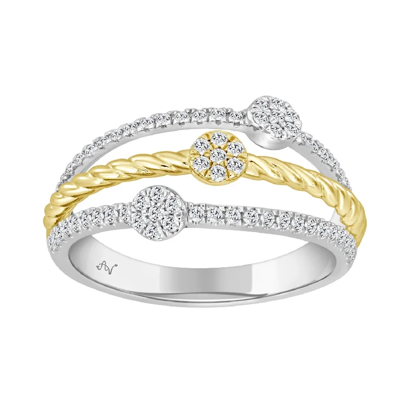 Women’s diamond ring-LADIES  RING 0.33CT ROUND DIAMOND 14K YELLOW/WHITE GOLD