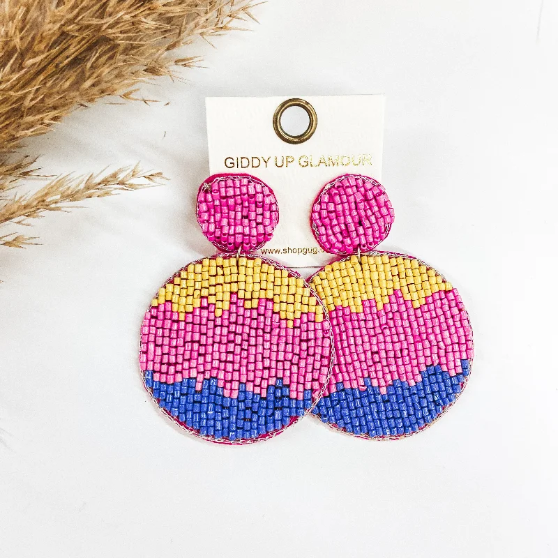 Women’s hoop stud earrings-Ombre Circle Drop Post Earrings in Multi