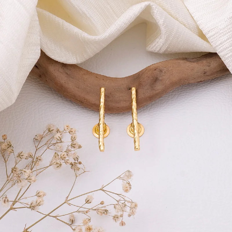 Women’s gemstone hoop earrings-Brass Stick Earrings - AS100758