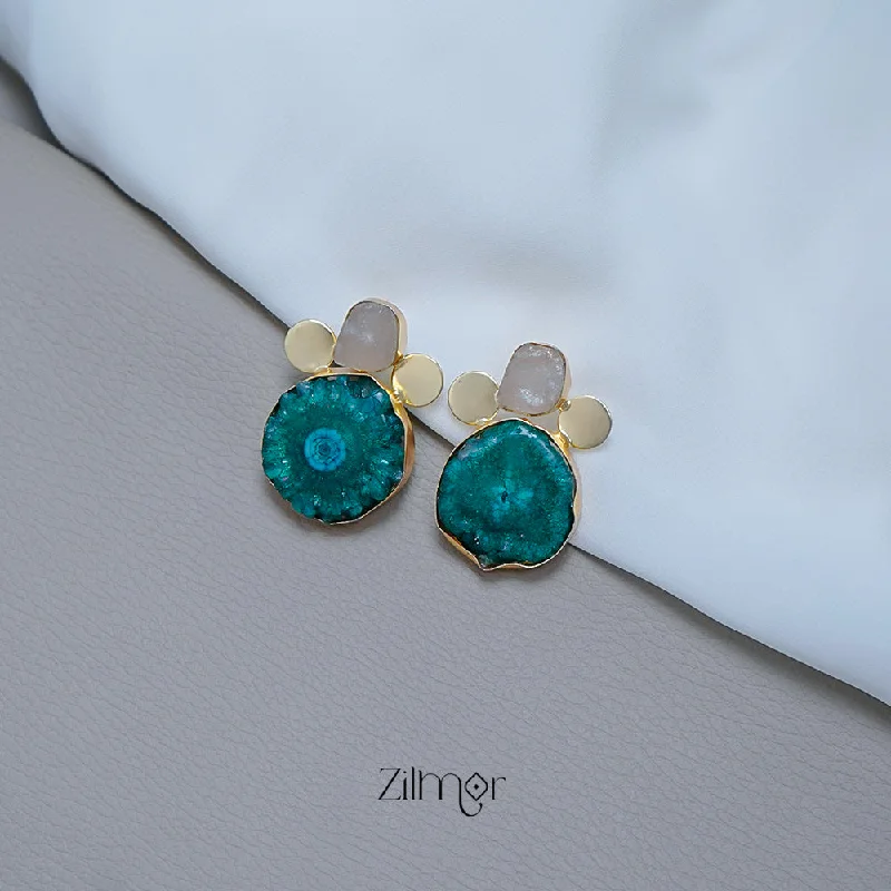 Women’s matching earrings set-KR200131 - Druzy and Natural Raw Stone Earring