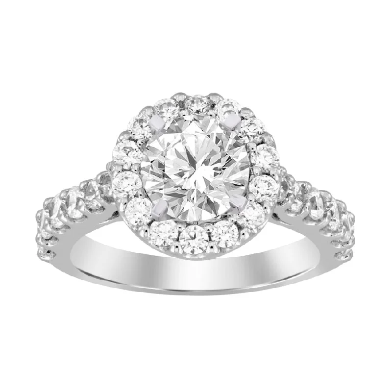 Women’s fashion jewelry ring-LADIES RING 1.00CT ROUND DIAMOND 14K WHITE GOLD