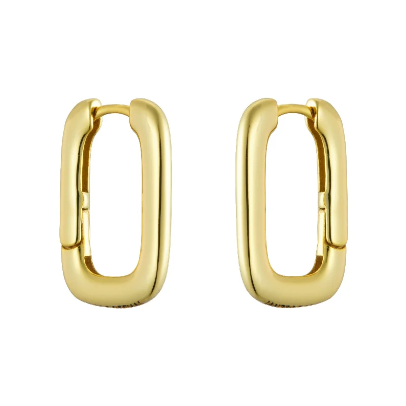 Women’s gold hoop earrings-Classic Gold Link U Hoop Earrings