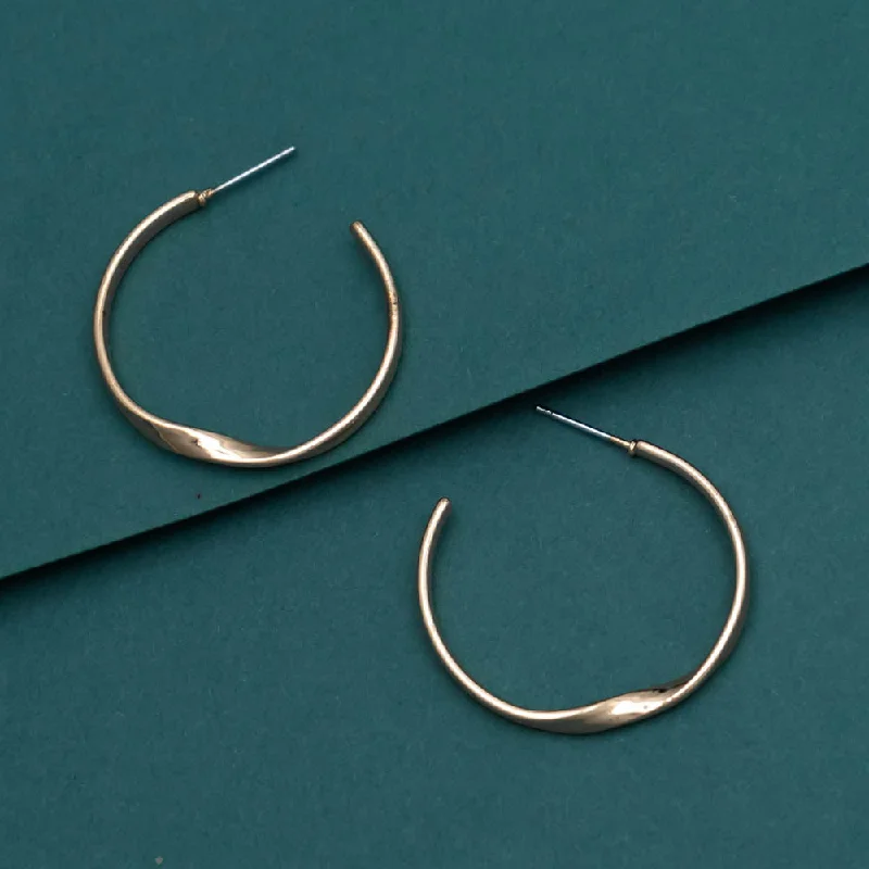 Women’s large stud earrings-Simple Hoops Earrings - PT100388