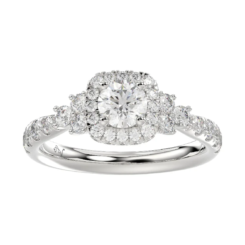 Women’s vintage-style wedding band-LADIES RING 1.25CT ROUND DIAMOND 14K WHITE GOLD