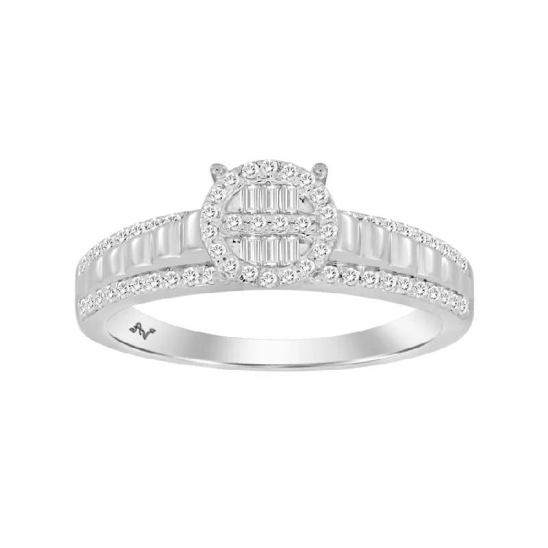 Women’s classic wedding band-LADIES RING 0.25CT ROUND DIAMOND 10K WHITE GOLD