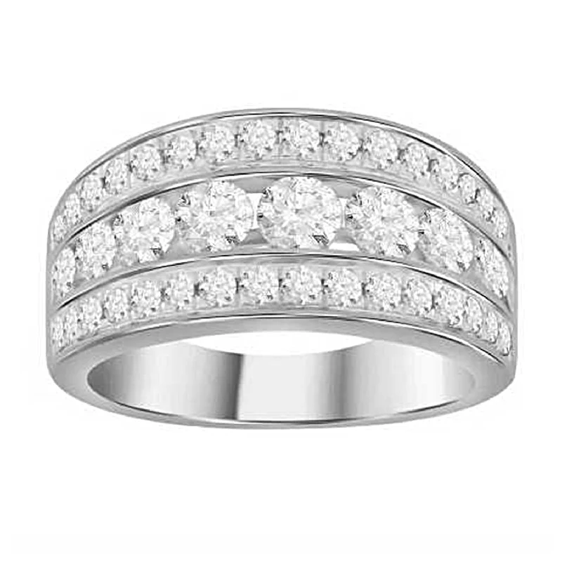 Women’s delicate gold ring-LADIES RING 2.00CT ROUND DIAMOND 14K WHITE GOLD (SI QUALITY)