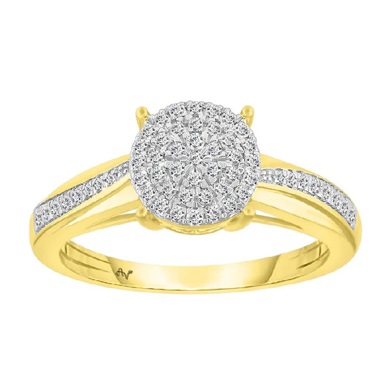 Women’s matching ring set-LADIES RING 0.25CT ROUND DIAMOND 10K YELLOW GOLD