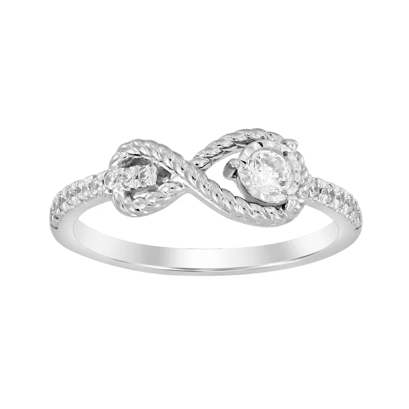 Women’s custom ring-LADIES RING 0.25CT ROUND DIAMOND 14K WHITE GOLD