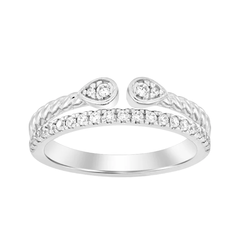 Women’s sparkling gemstone ring-LADIES  RING 0.25CT ROUND DIAMOND 14K WHITE GOLD