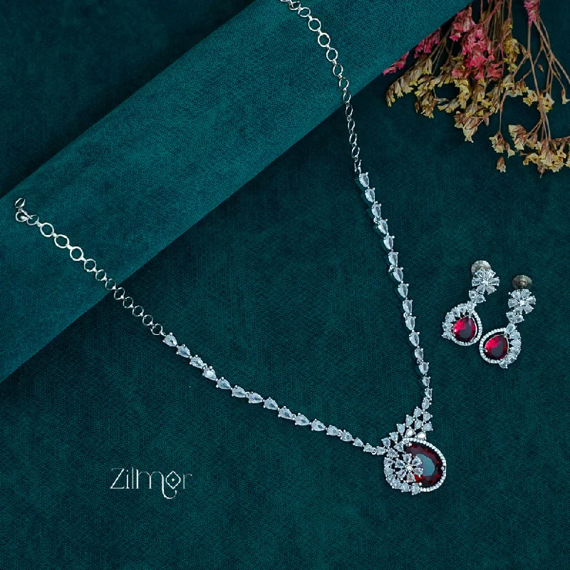 Women’s luxury earrings-OT1011217 - AD Stone Necklace Earrings Set