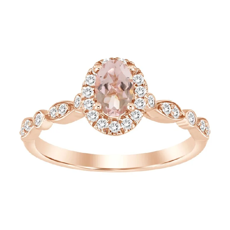 Women’s gemstone wedding ring-LADIES RING 0.60CT ROUND/OVAL  DIAMOND 10K ROSE GOLD