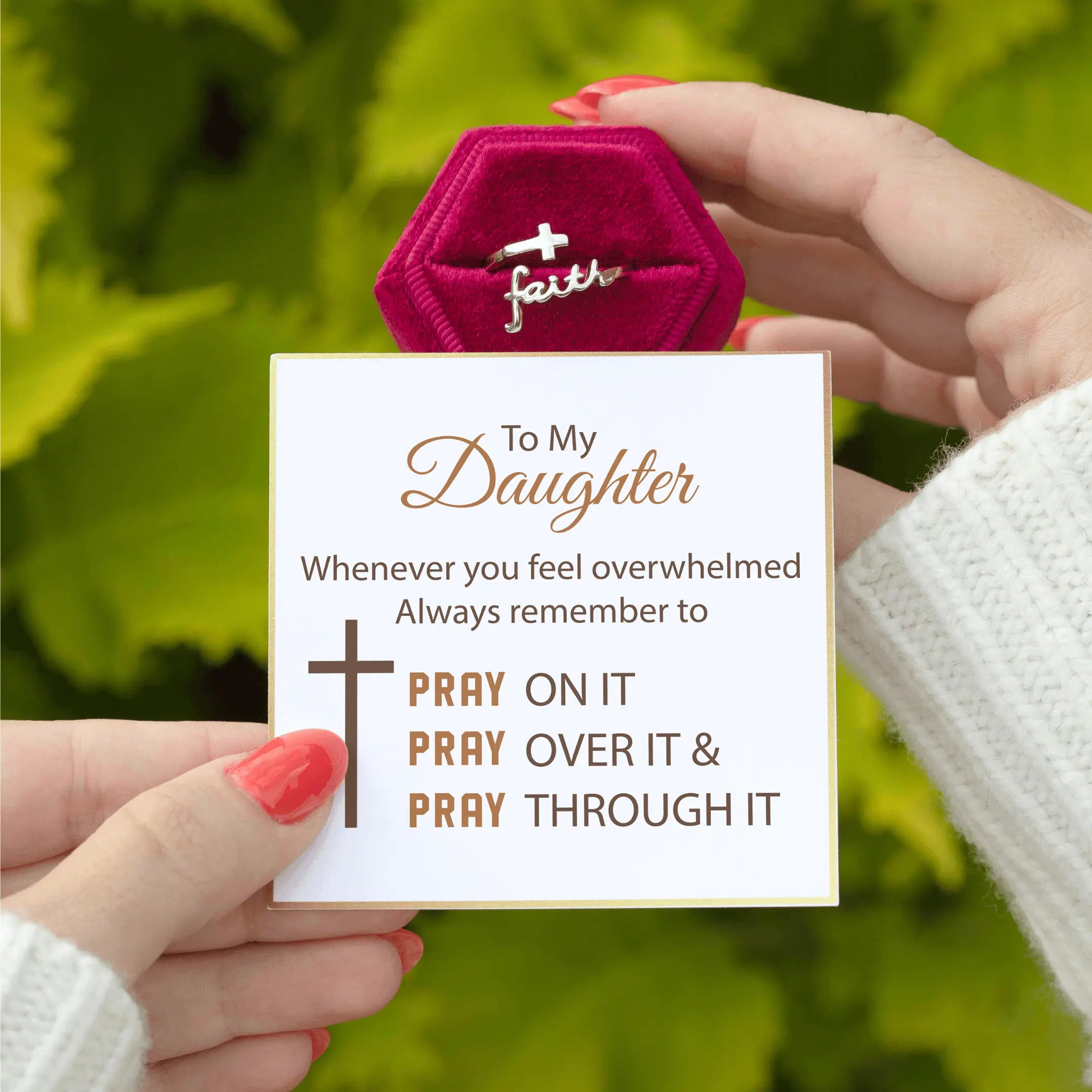 Women’s round cut engagement ring-To My Daughter - The Faith Ring