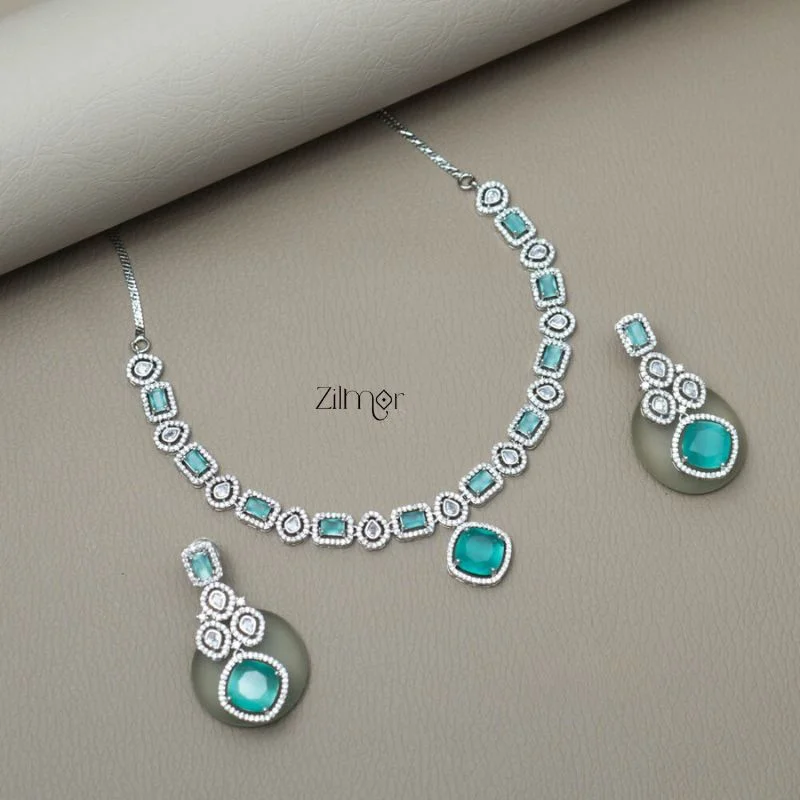 Women’s exclusive earrings-KL101377 - AD Necklace with matching Earrings