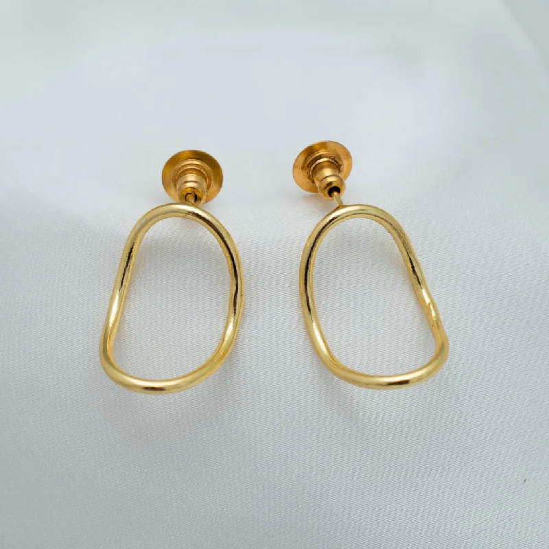 Women’s flower earrings-AS101487 - Golden Geometric Earrings