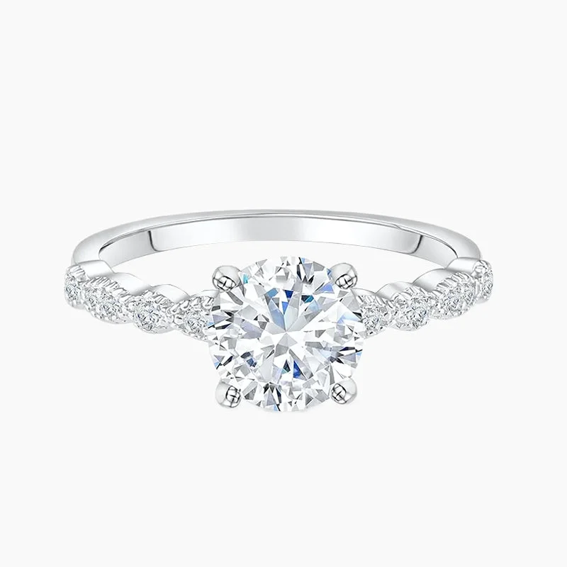 Women’s engagement ring-925 Sterling Silver Elegant Round Ring