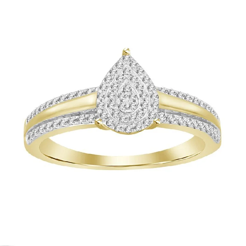 Women’s vintage engagement ring-LADIES RING 0.20CT ROUND DIAMOND 10K YELLOW GOLD