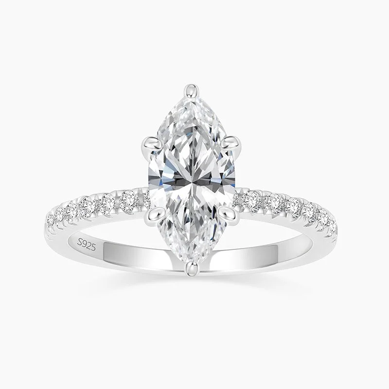 Women’s stackable ring-925 Sterling Silver CZ Marquise Ring