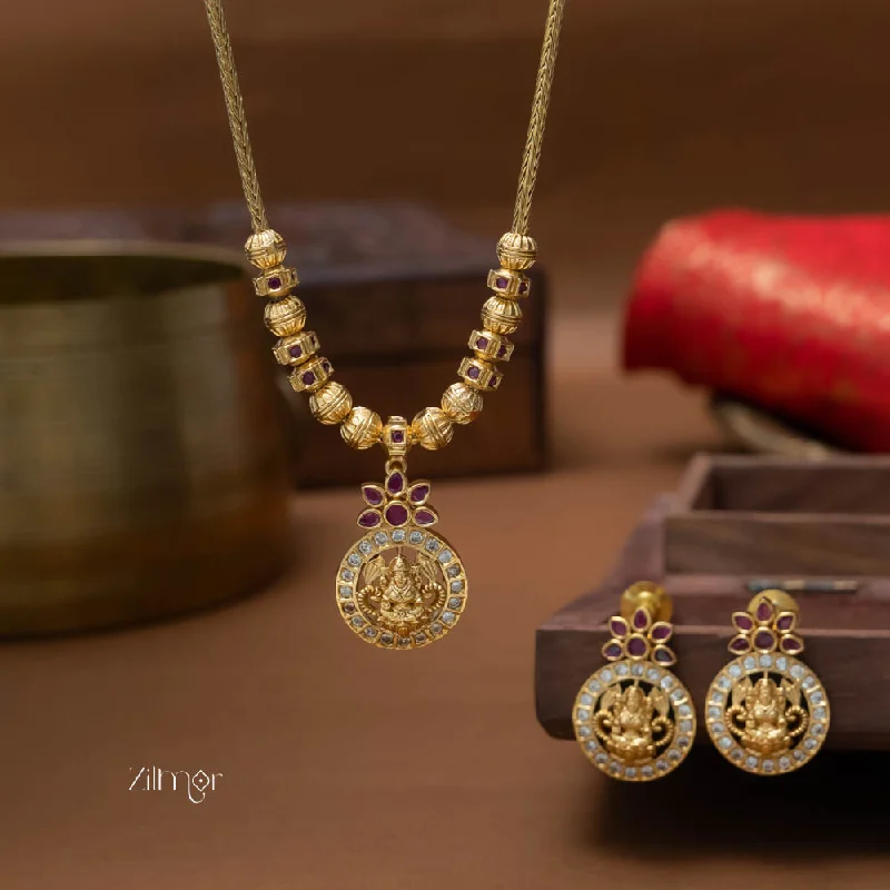 Women’s bohemian earrings-SN101793- AD Stone Pendant Antique Necklace Earrings Set