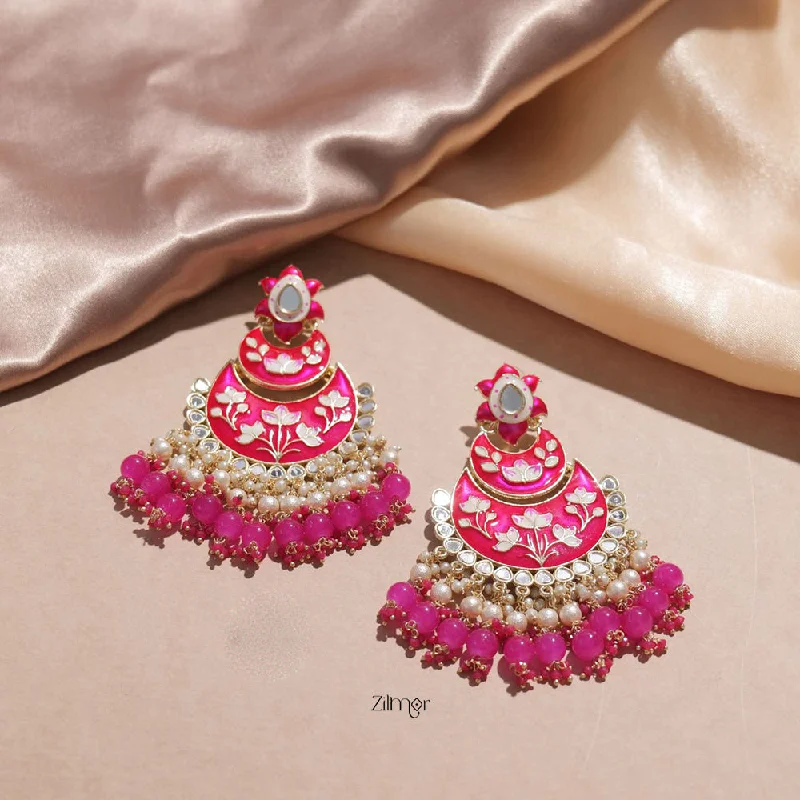 Women’s custom hoop earrings-Ahana - Polki Designer Earring