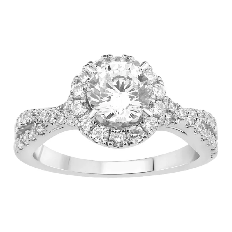 Women’s sparkling ring-LADIES RING 0.50CT ROUND DIAMOND 14K WHITE GOLD