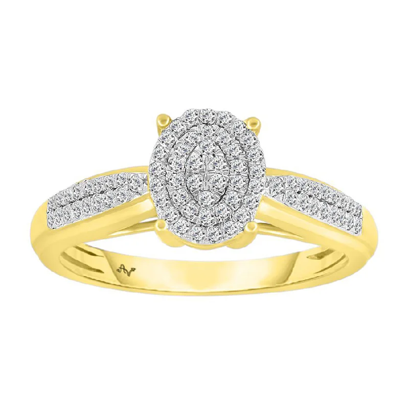 Women’s classic gold wedding band-LADIES RING 0.25CT ROUND DIAMOND 10K YELLOW GOLD