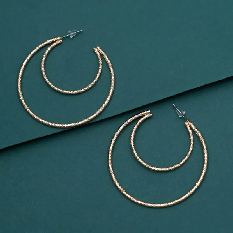 Women’s silver hoop earrings-Half Moon Earrings - PT100373