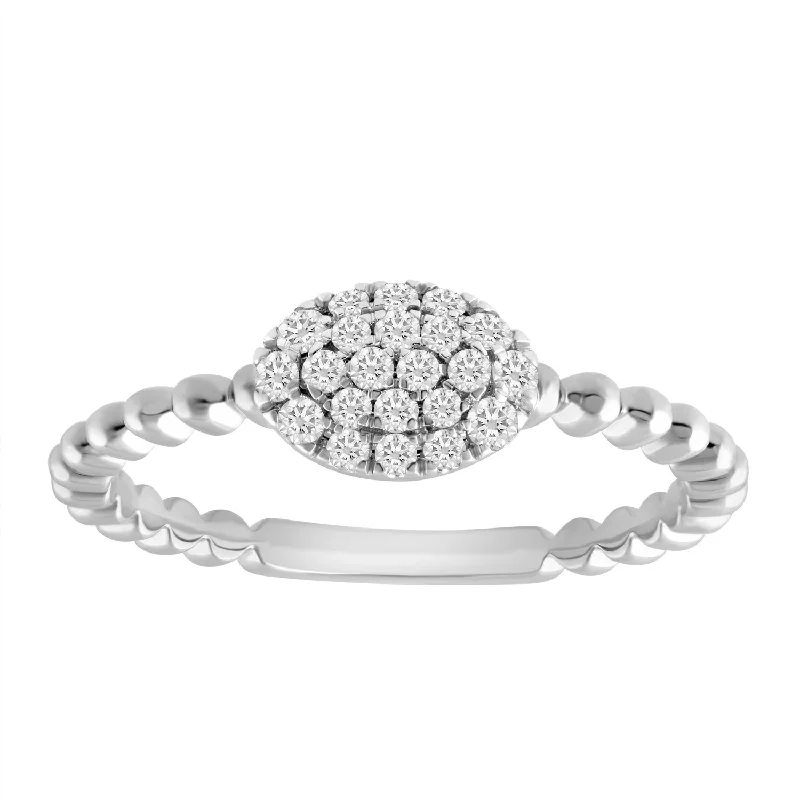 Women’s matching ring set-LADIES RING 0.20CT ROUND DIAMOND 14K WHITE GOLD