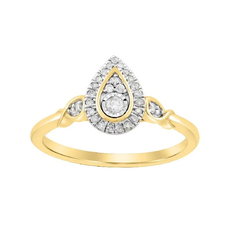 Women’s custom wedding ring-LADIES RING 0.15CT ROUND DIAMOND 14K YELLOW GOLD