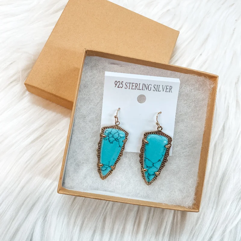 Women’s minimalistic earrings-Holiday Special | Turquoise Drop Earrings in Gift Box