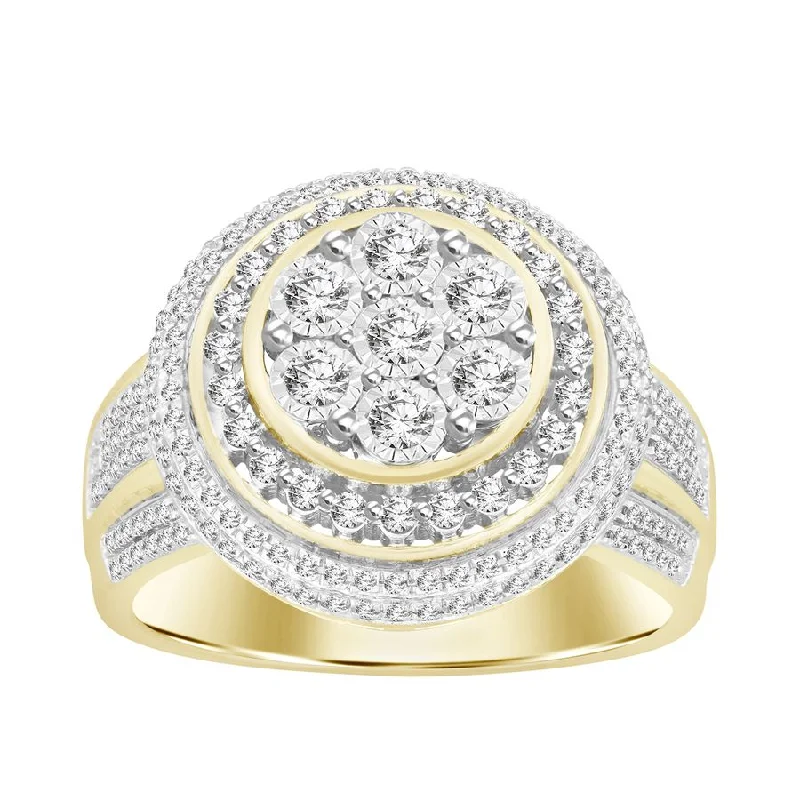 Women’s sparkling gemstone ring-MEN'S RING 0.75CT ROUND DIAMOND 10K YELLOW GOLD