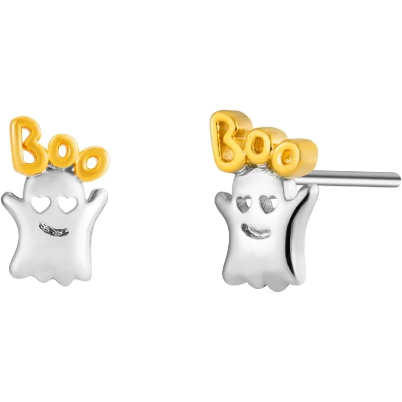 Women’s layered earrings-Ghost Boo Stud Earrings