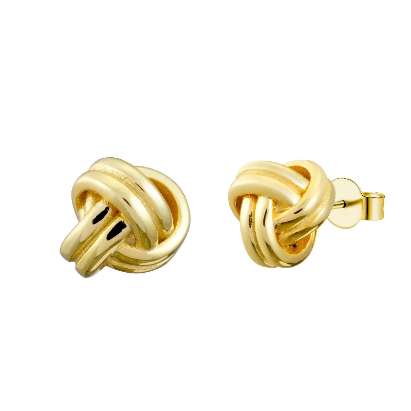 Women’s engraved earrings-Classic Gold Eternity Love Knot Stud Earrings