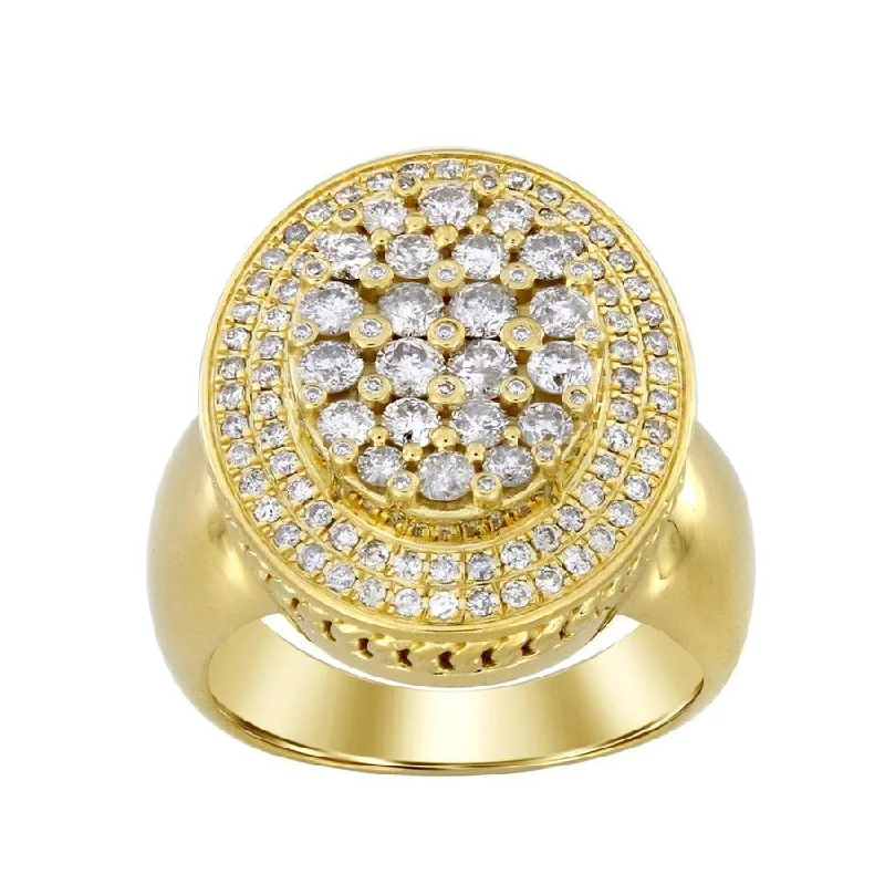 Women’s art deco diamond ring-MEN'S RING 2.00CT ROUND DIAMOND 14K YELLOW GOLD