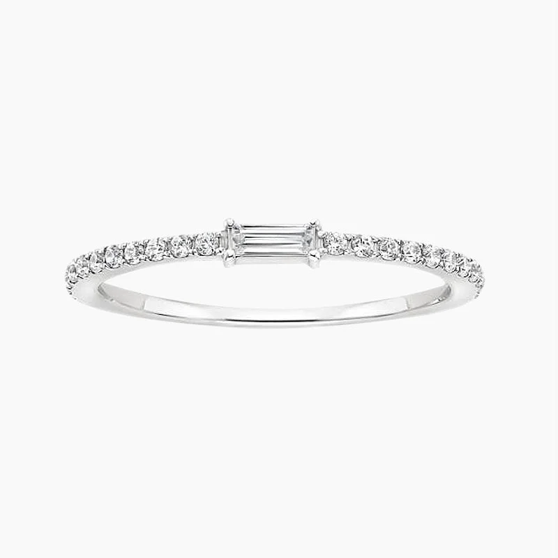 Women’s diamond eternity ring-925 Classic Sterling Silver Ring