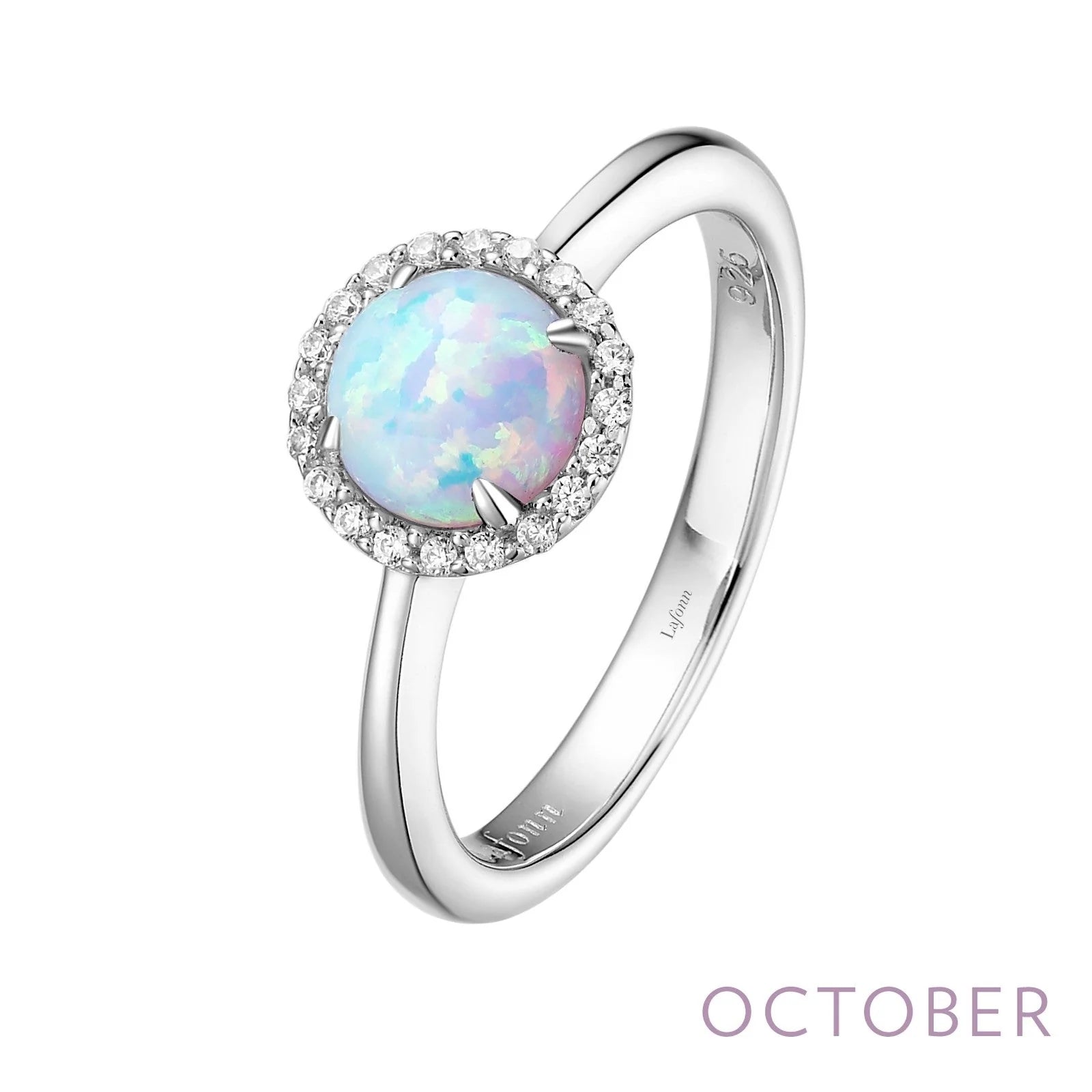 Women’s sterling silver band ring-October Birthstone Ring