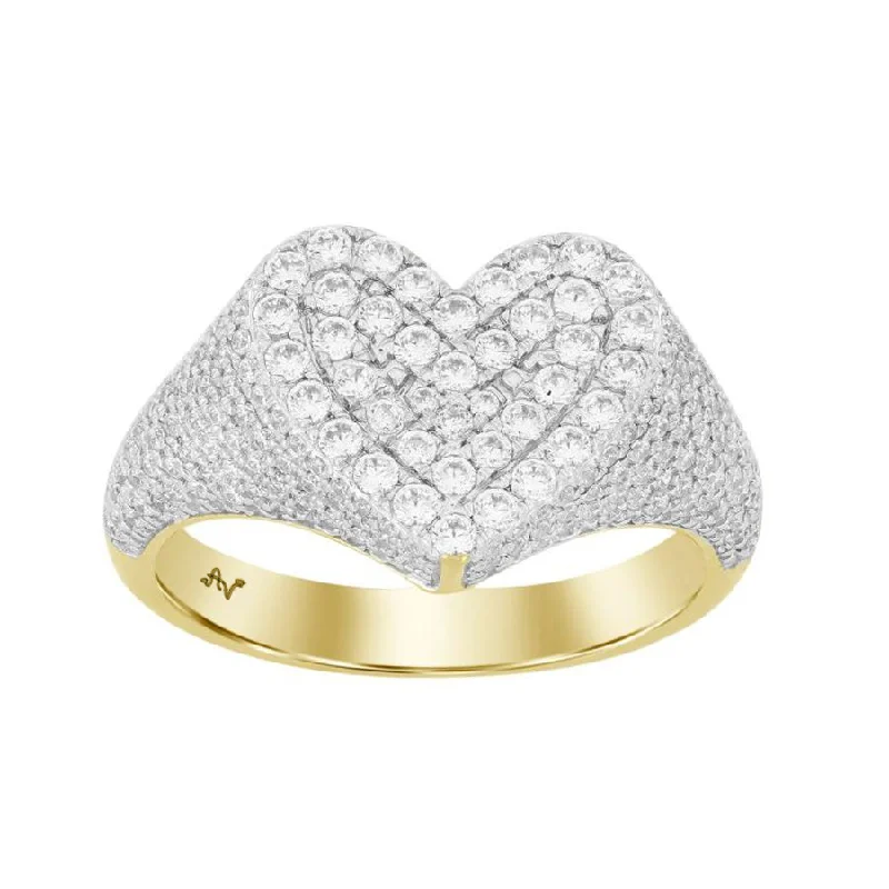 Women’s statement ring-LADIES RING 1.00CT ROUND DIAMOND 10K YELLOW GOLD