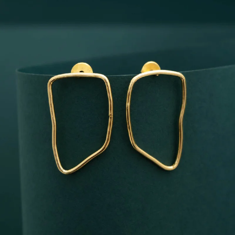 Women’s classic gold earrings-AS101025 - Raw Brass Earring