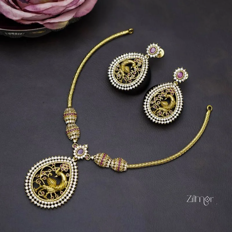 Women’s trendy hoop earrings-SC101300 - Premium Antique Necklace Earrings set