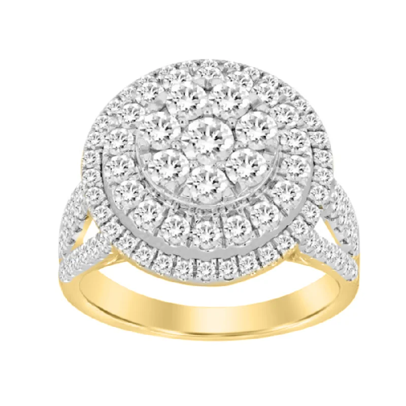 Women’s sleek silver ring-LADIES RING 2.00CT ROUND DIAMOND 14K YELLOW GOLD (SI QUALITY)