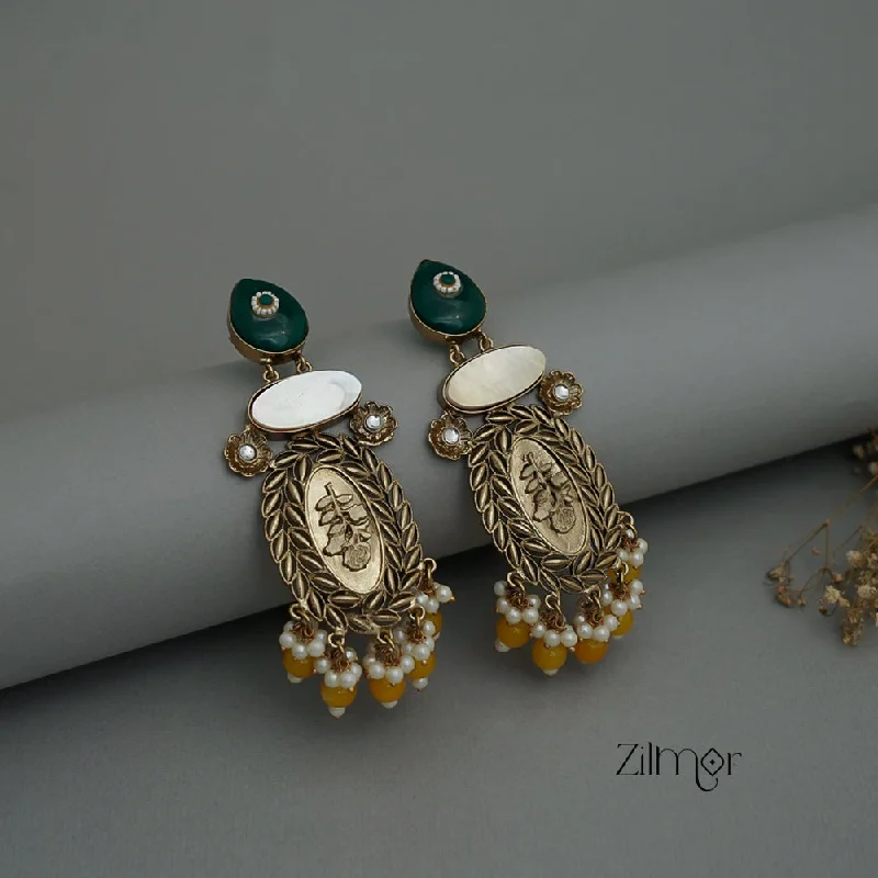 Women’s art deco earrings-ZA1011174 - Kundan Pearl Drop Earrings(color option)