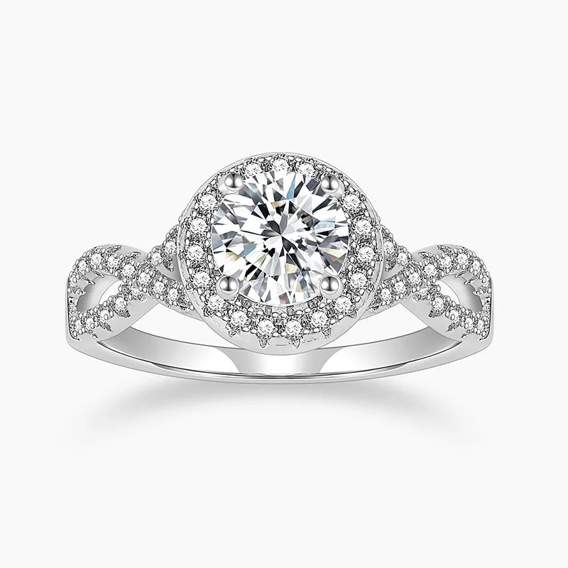 Women’s cocktail ring-Round Twisted Gems Ring in Sterling Silver