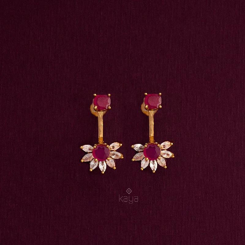 Women’s matching earrings set-Gold toned Flower Earrings - PE100638