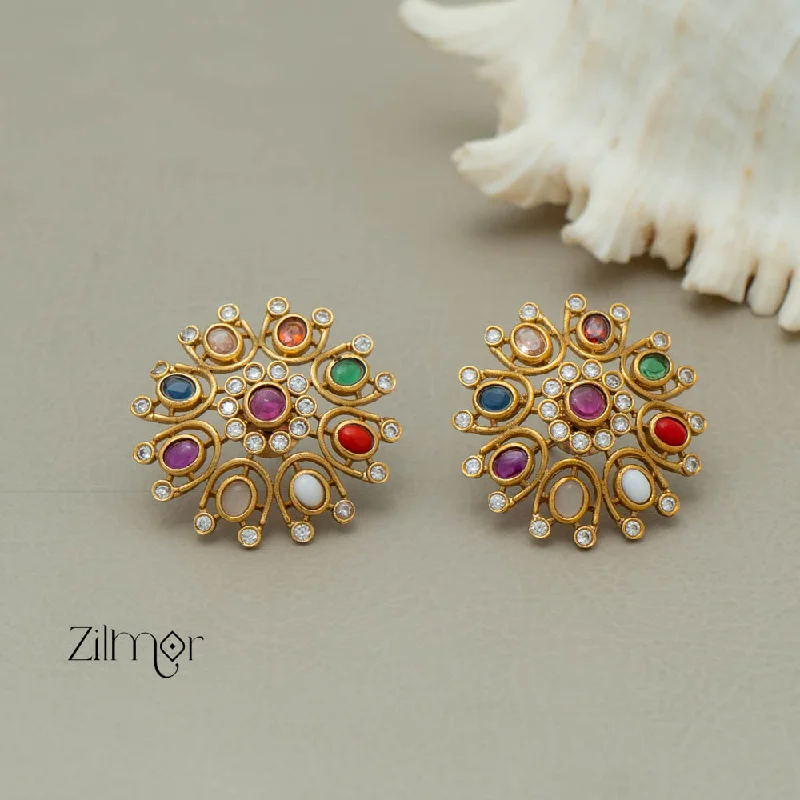 Women’s wedding earrings-SN101637 - Navarathna Stones Earrings