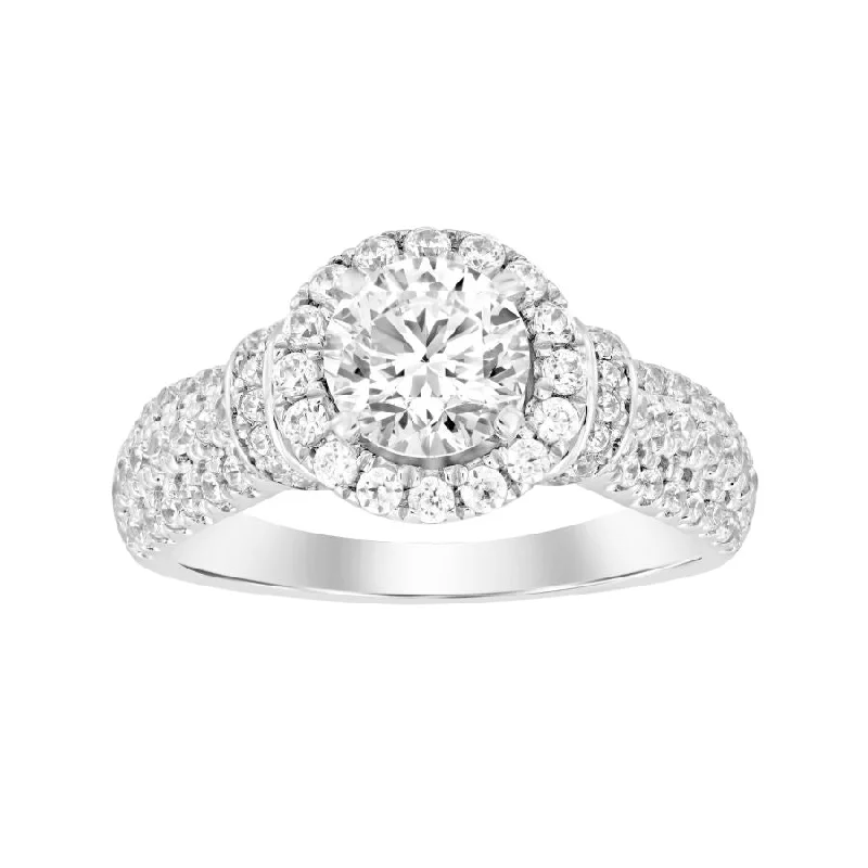 Women’s custom-designed ring-LADIES RING 0.75CT ROUND DIAMOND 14K WHITE GOLD