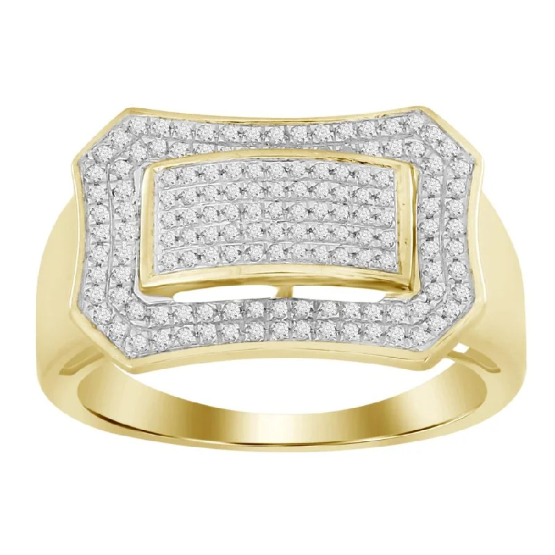 Women’s diamond ring-MEN'S RING 0.50CT ROUND DIAMOND 10K YELLOW GOLD