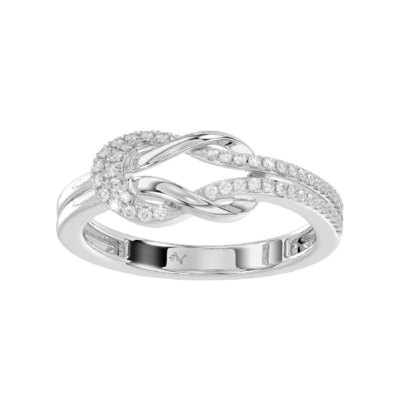 Women’s halo ring-LADIES  RING 0.15CT ROUND DIAMOND 14K WHITE GOLD