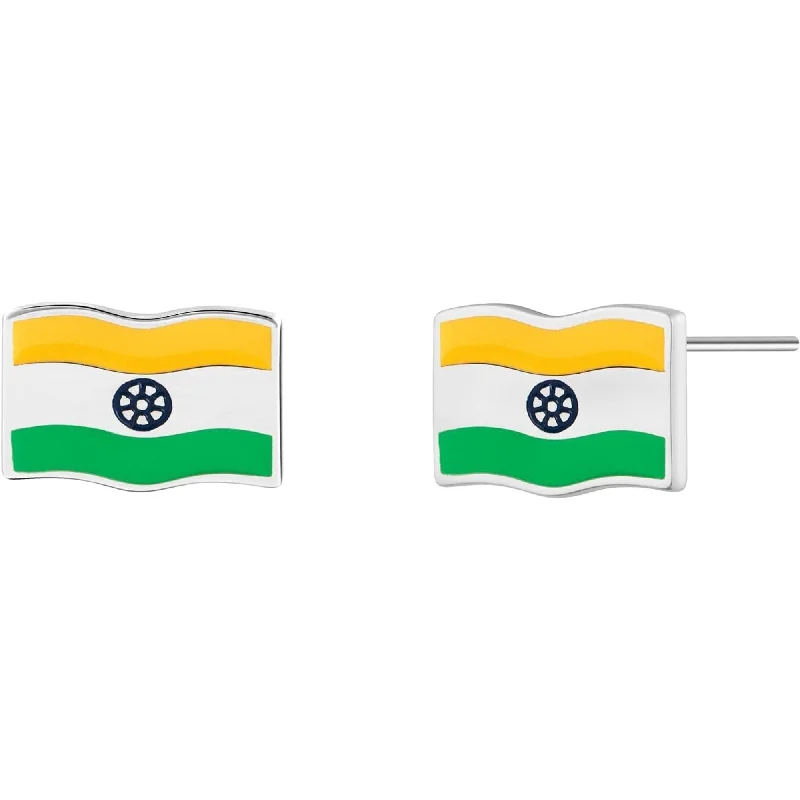 Women’s colorful earrings-India Flag Stud Earrings