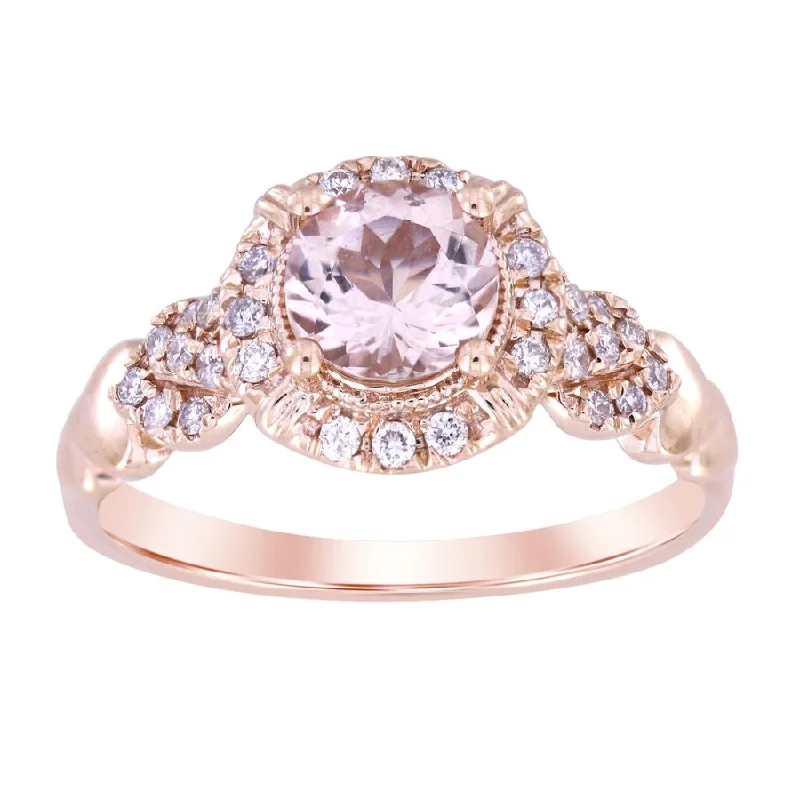 Women’s chic fashion ring-LADIES RING 1.00CT ROUND DIAMOND 10K ROSE GOLD