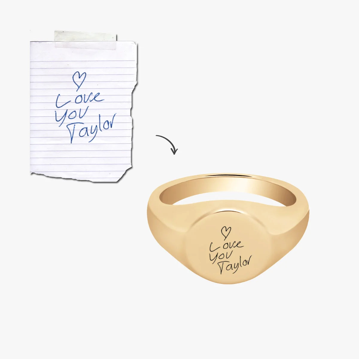 Women’s boho ring-Handwriting/Drawing Ring