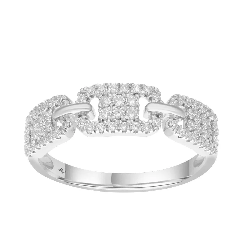 Women’s classic wedding band-LADIES RING 0.33CT ROUND DIAMOND 14K WHITE GOLD